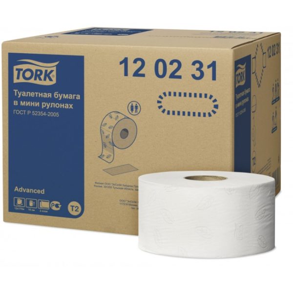 Туалетная бумага TORK Джамбо, 2 слоя, 170 метров